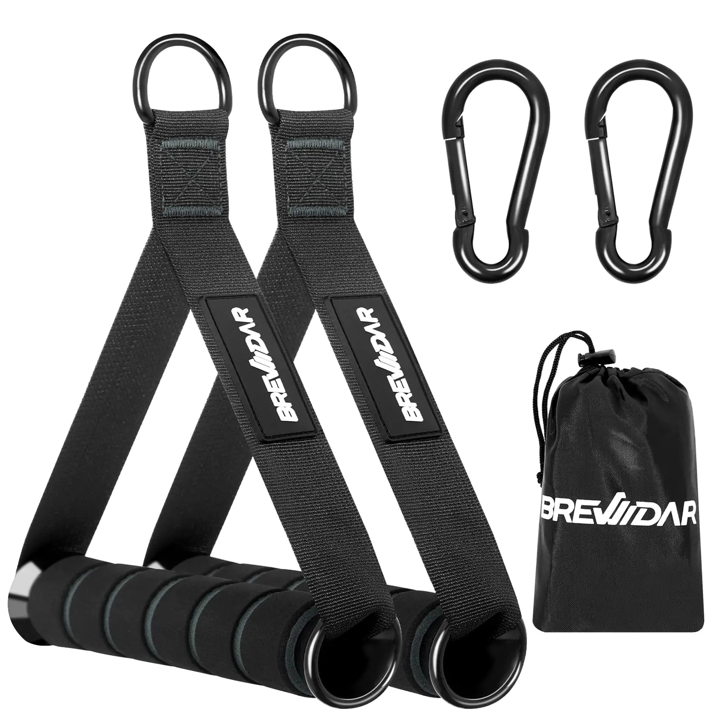 Trainingsgriffe, Gymnastikgriffe für Kabelzug, Brustfliegen, Widerstandsbänder, Klimmzüge, Heim-Fitnessstudio, Fitnessgriffe, Gymnastikzubehör für Kabelzugmaschine, BREWIDAR D Schaumstoffgriffe mit Kürbishaken (Paar)