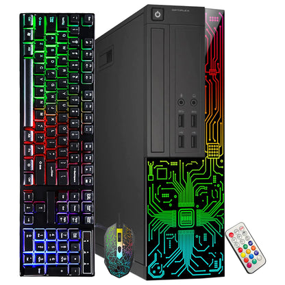Dell Gaming OptiPlex Desktop RGB Computer PC | Intel Core i5 | AMD RX 550 4GB GDDR5 | 16GB RAM 512GB SSD | RGB Gaming Keyboard & Mouse WiFi | Windows 10 HDMI (Renewed)