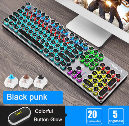 Steampunk Mechanical Gaming Keyboard with Blue Switches