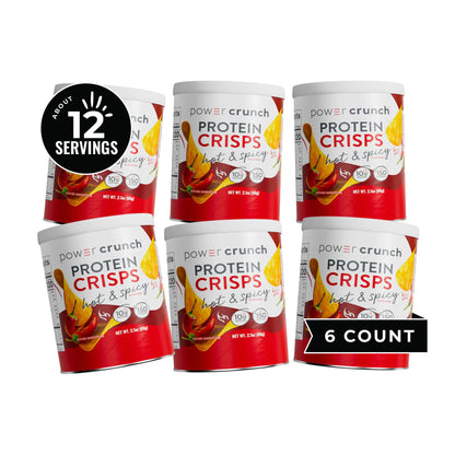 Power Crunch Protein CRISPS a Potato Style Protein Chip Hot & Spicy 10g of protein 1.05 ounces per serving (Pack of 6)
