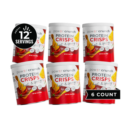 Power Crunch Protein CRISPS a Potato Style Protein Chip Hot & Spicy 10g of protein 1.05 ounces per serving (Pack of 6)