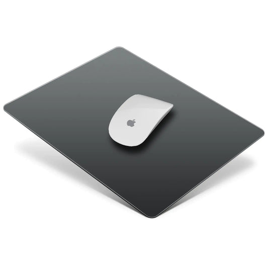 LANGBOHOS Laptop Hard Mousepad Glass Mouse Pad Small Mouse pad Portable Mouse Pad Waterproof and Durable Easy Clean Comes with a Soft Protective Bag Suitable for Mobile Office (Black-9.45 * 7.87)