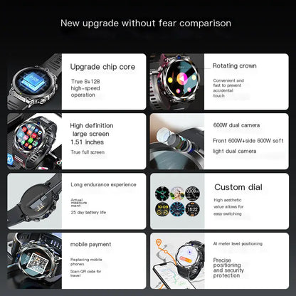 H10 Smart Watch with Dual Camera and Gaming Features