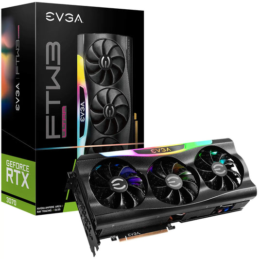 EVGA GeForce RTX 3070 FTW3 Ultra Gaming 08G-P5-3767-KL 8GB GDDR6 iCX3 Technology ARGB LED Metal Backplate LHR (Renewed)