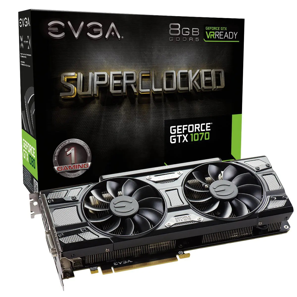 EVGA GeForce GTX 1070 SC GAMING ACX 3.0 Black Edition 8GB GDDR5 LED DX12 OSD Support (PXOC) 08G-P4-5173-KR (Renewed)