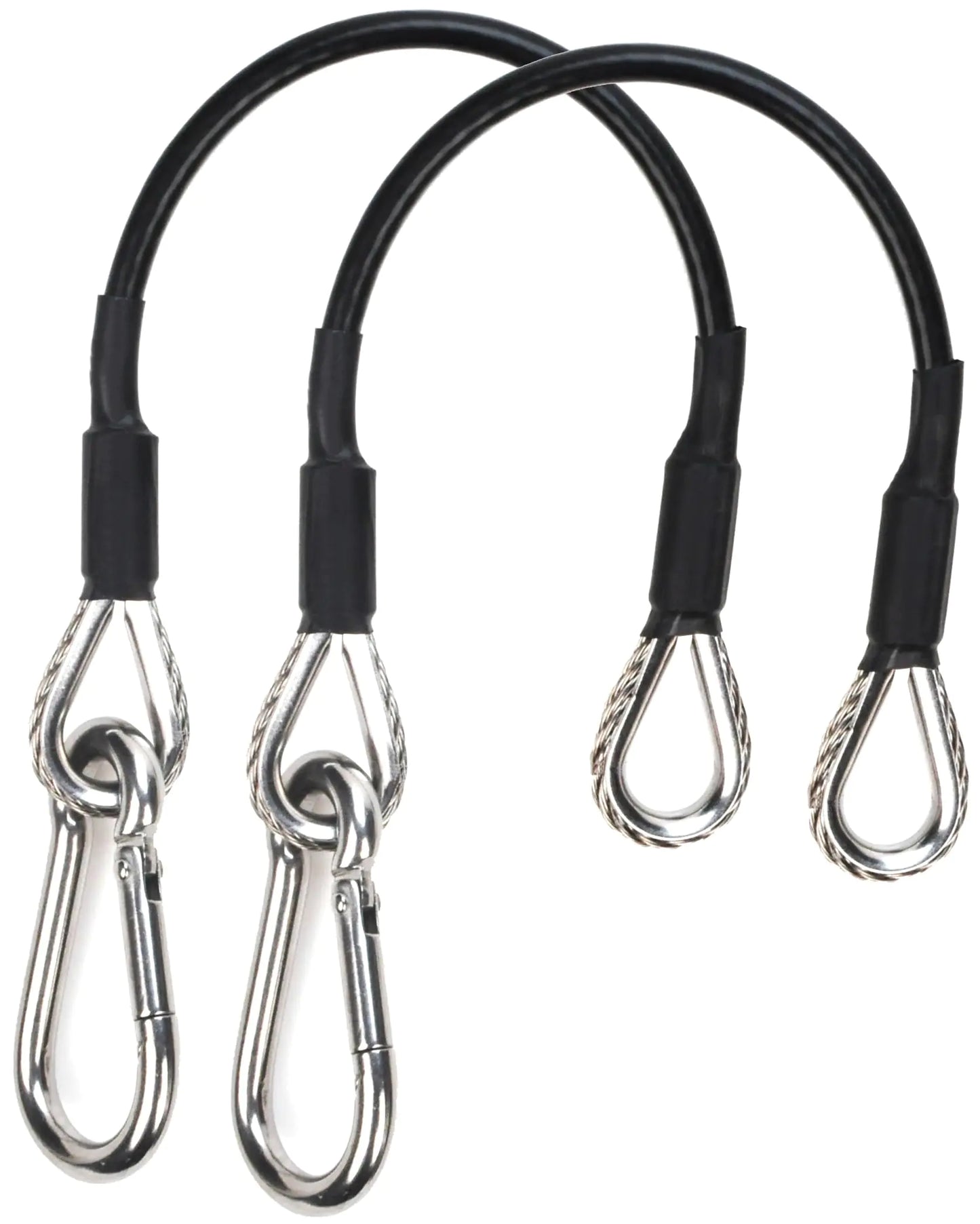 MUGLFPT (2 Stück) 25 cm lange Verlängerungskabel für Fitnessgeräte, kompatibel mit Bowflex Heimfitnessgeräten für Latzug/Trizeps- und Beinstreckmaschinen – Verlängerungskabel mit Karabinerhaken