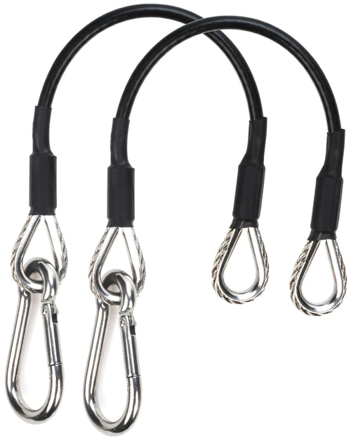 MUGLFPT (2 Stück) 25 cm lange Verlängerungskabel für Fitnessgeräte, kompatibel mit Bowflex Heimfitnessgeräten für Latzug/Trizeps- und Beinstreckmaschinen – Verlängerungskabel mit Karabinerhaken