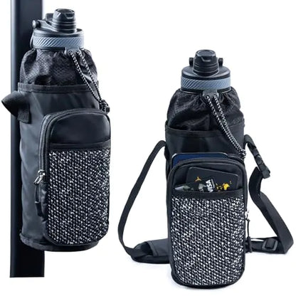 SPORJET Magnetische Sportflaschentasche – Magnetischer Flaschenhalter – Handyhalterung fürs Fitnessstudio – Flaschentasche zum Umhängen – Sporttaschen-Essentials
