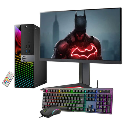 Dell RGB Gaming PC with 24 Inch Gaming Monitor OptiPlex Desktop Computer Intel i7-6700 Processor 3.40 GHz NVIDIA GeForce GT 1030 2GB 16GB RAM 512GB SSD Win 10 Pro WiFi HDMI (Renewed)