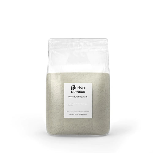 Puriva Nutrition Protein Powder Whey Protein Isolate Plain 1 Pound