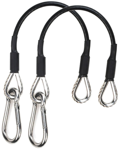 MUGLFPT (2 Stück) 25 cm lange Verlängerungskabel für Fitnessgeräte, kompatibel mit Bowflex Heimfitnessgeräten für Latzug/Trizeps- und Beinstreckmaschinen – Verlängerungskabel mit Karabinerhaken